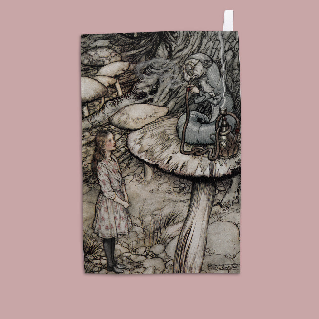 Alice in Wonderland - Meeting the Caterpillar Tea Towel