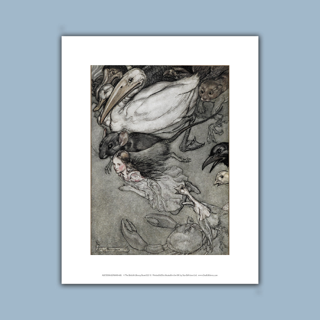 Alice in Wonderland - Swimming with animals Art Print