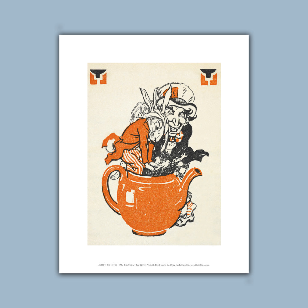 Alice in Wonderland - Mad Hatter in a teapot Art Print