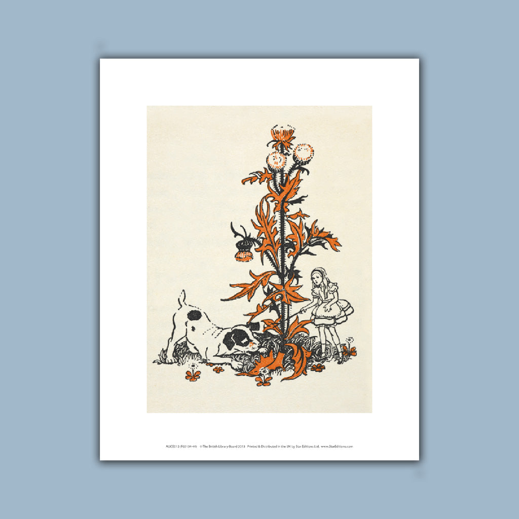 Alice in Wonderland - Alice and a dog Art Print
