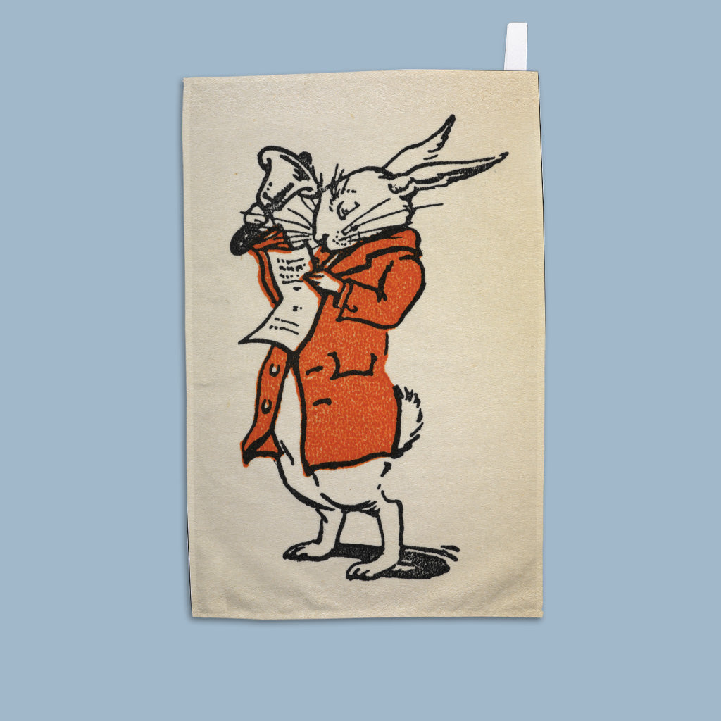 Alice in Wonderland - White rabbit Tea Towel