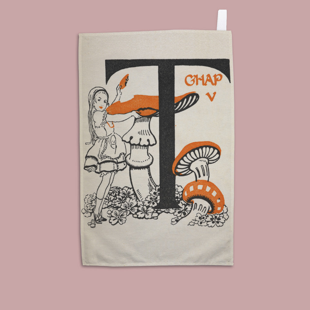 Alice in Wonderland - Mushrooms Tea Towel