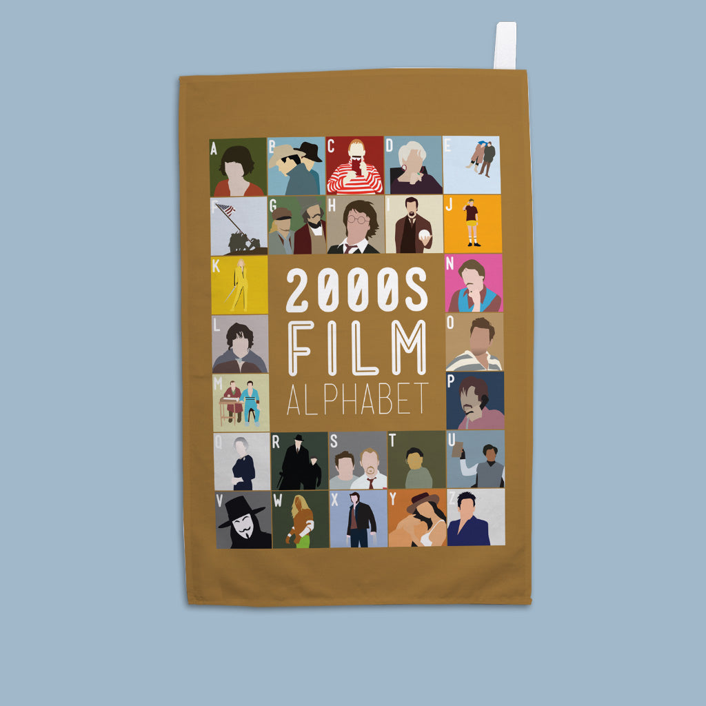 2000's Film Alphabet Tea Towel