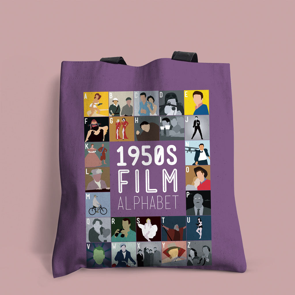 1950's Film Alphabet Edge-to-Edge Tote Bag