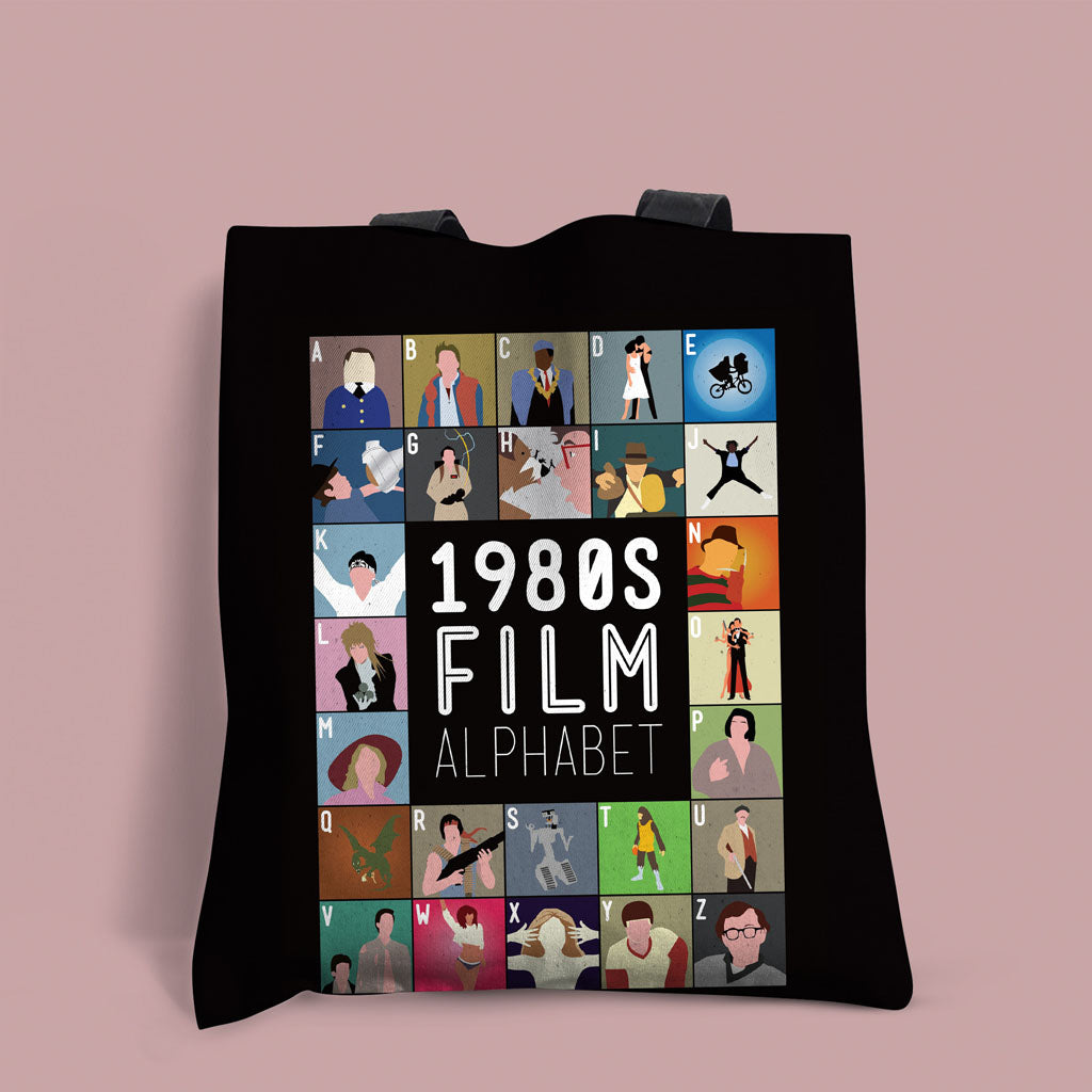1980's Film Alphabet Edge-to-Edge Tote Bag