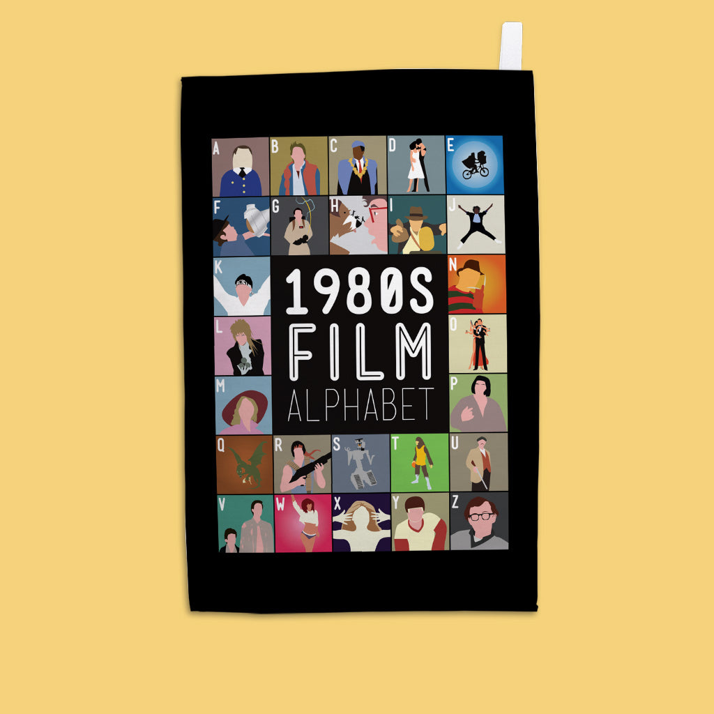 1980's Film Alphabet Tea Towel