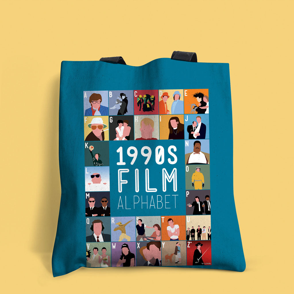 1990's Film Alphabet Edge-to-Edge Tote Bag
