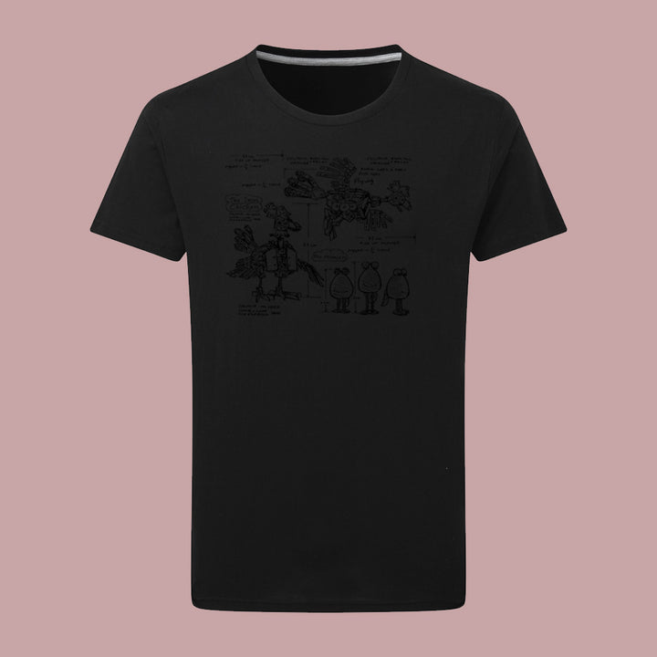 Clangers Sketch Art Iron Chicken T-Shirt