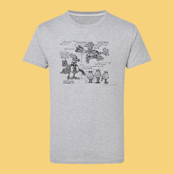 Clangers Sketch Art Iron Chicken T-Shirt