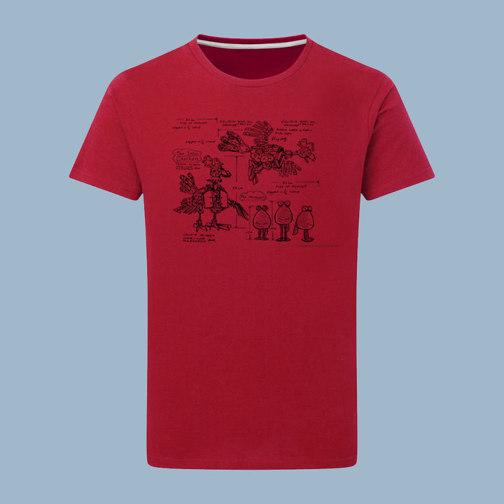 Clangers Sketch Art Iron Chicken T-Shirt