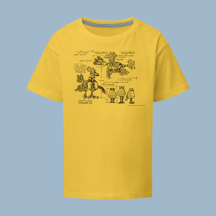 Clangers Sketch Art Iron Chicken T-Shirt