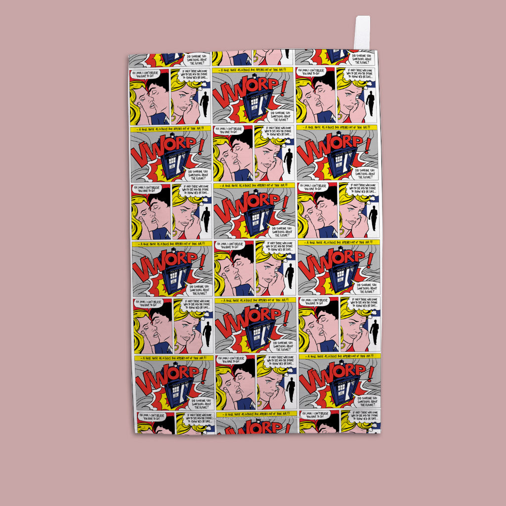 TARDIS - Lichtenstein Tea Towel