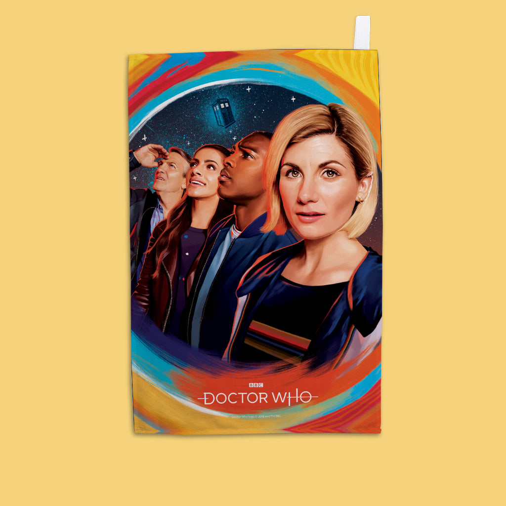 Thirteenth Doctor Group Tea Towel