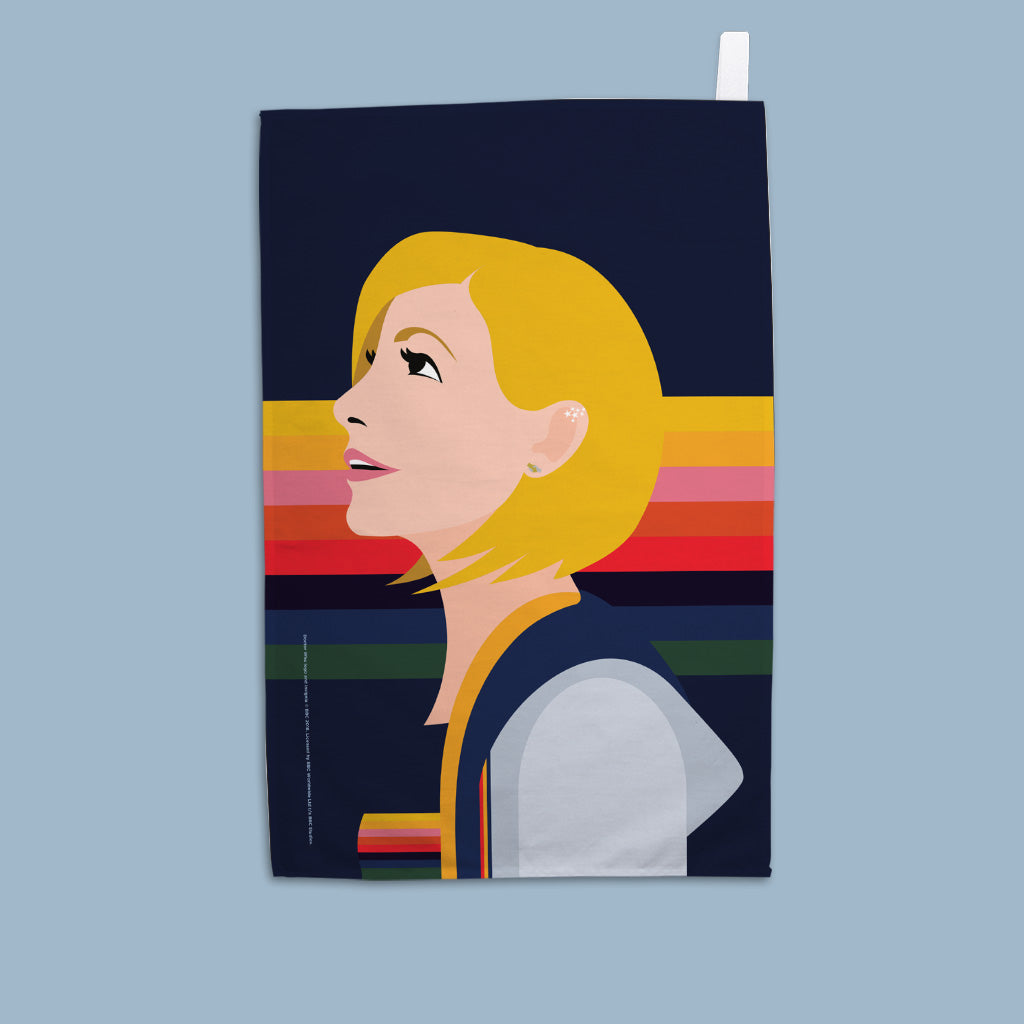 Thirteenth Doctor Rainbow Tea Towel