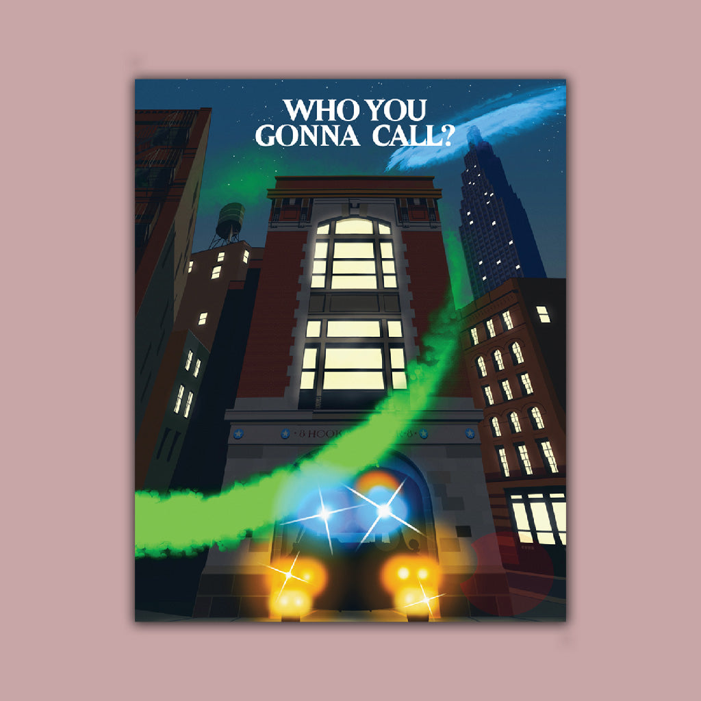 Film Poster- who you gonna call? - Night time Art Print