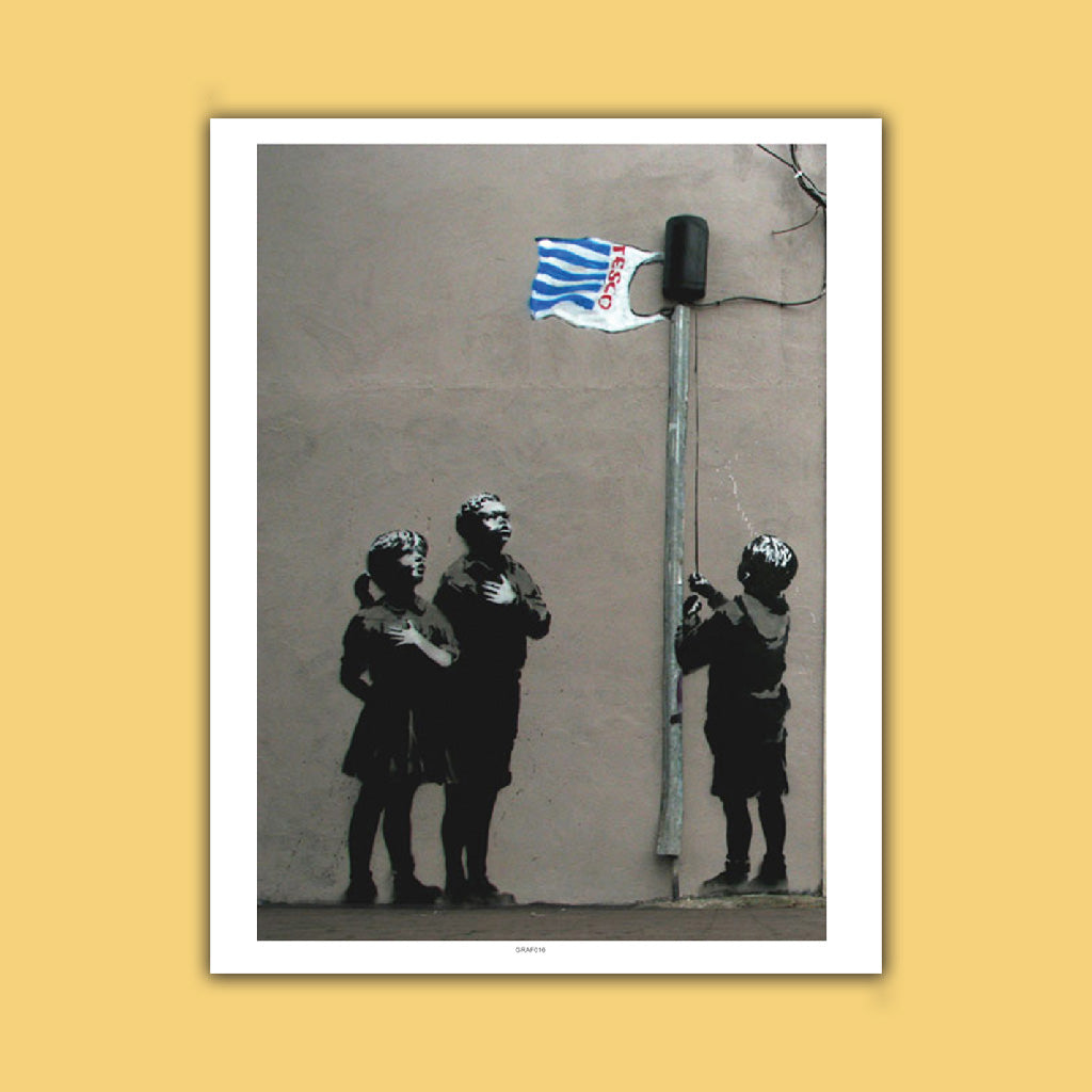 Graffiti art - Tesco Flag Art Print
