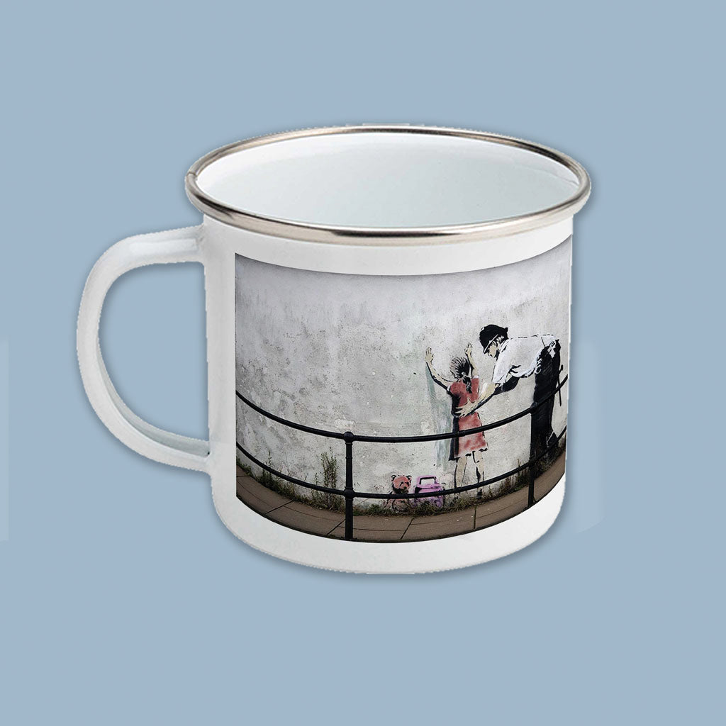 Graffiti art - Police pat down Enamel Mug