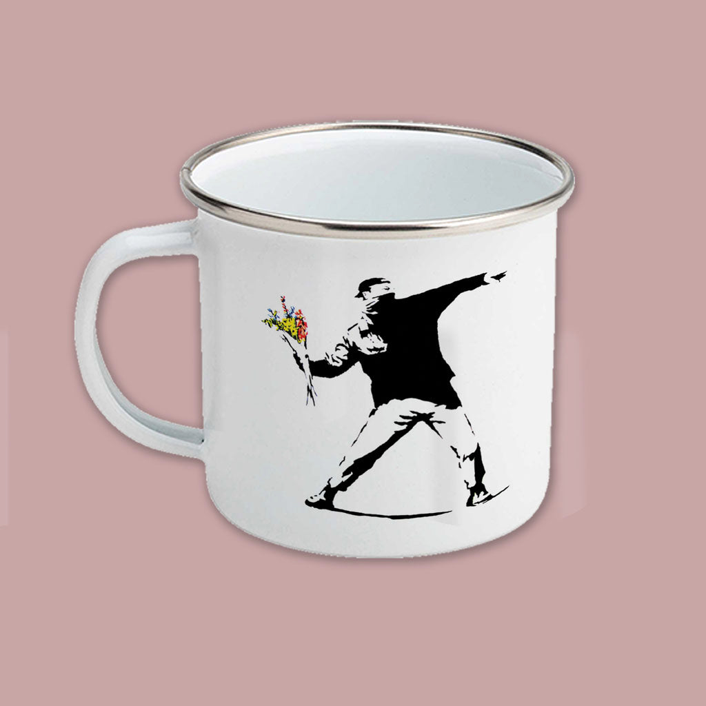 Graffiti art - Flower throw Enamel Mug