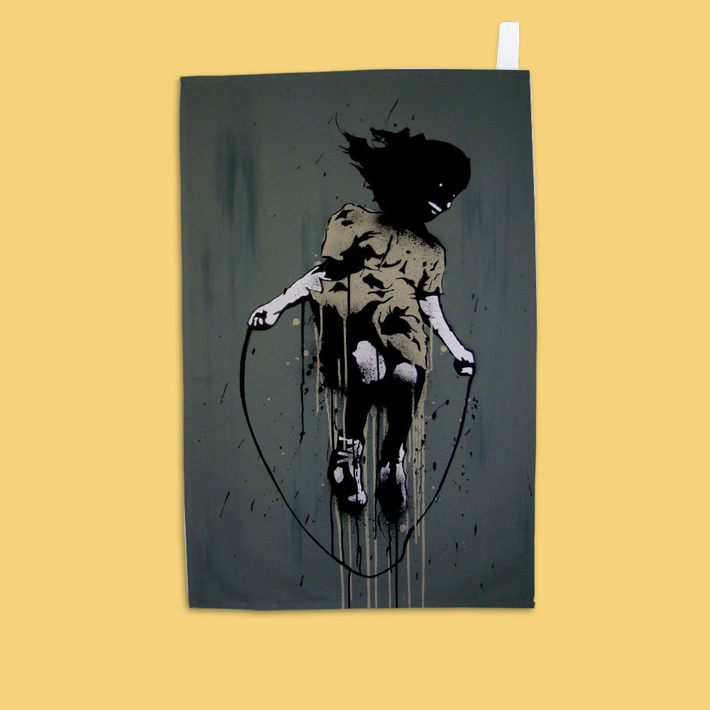 Graffiti art - Skipping rope Tea Towel