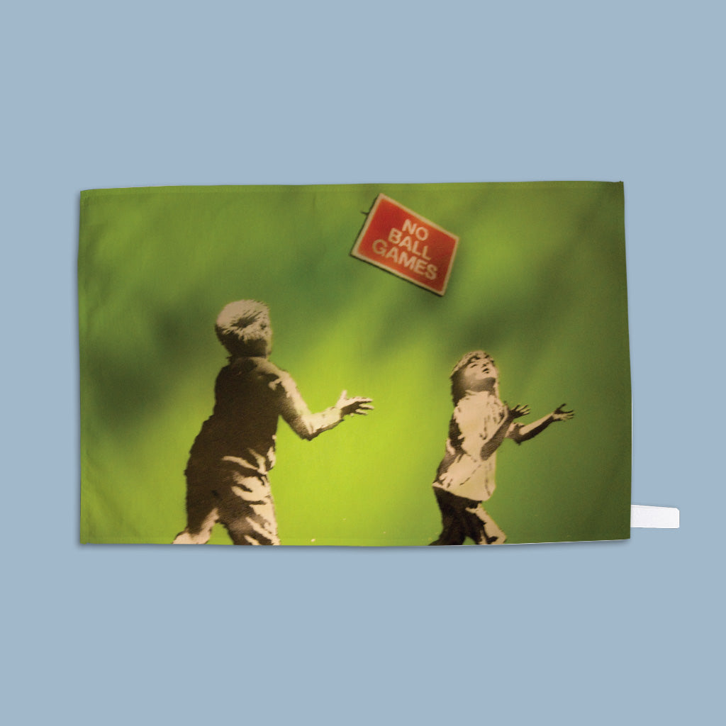 Graffiti art - No ball games Tea Towel