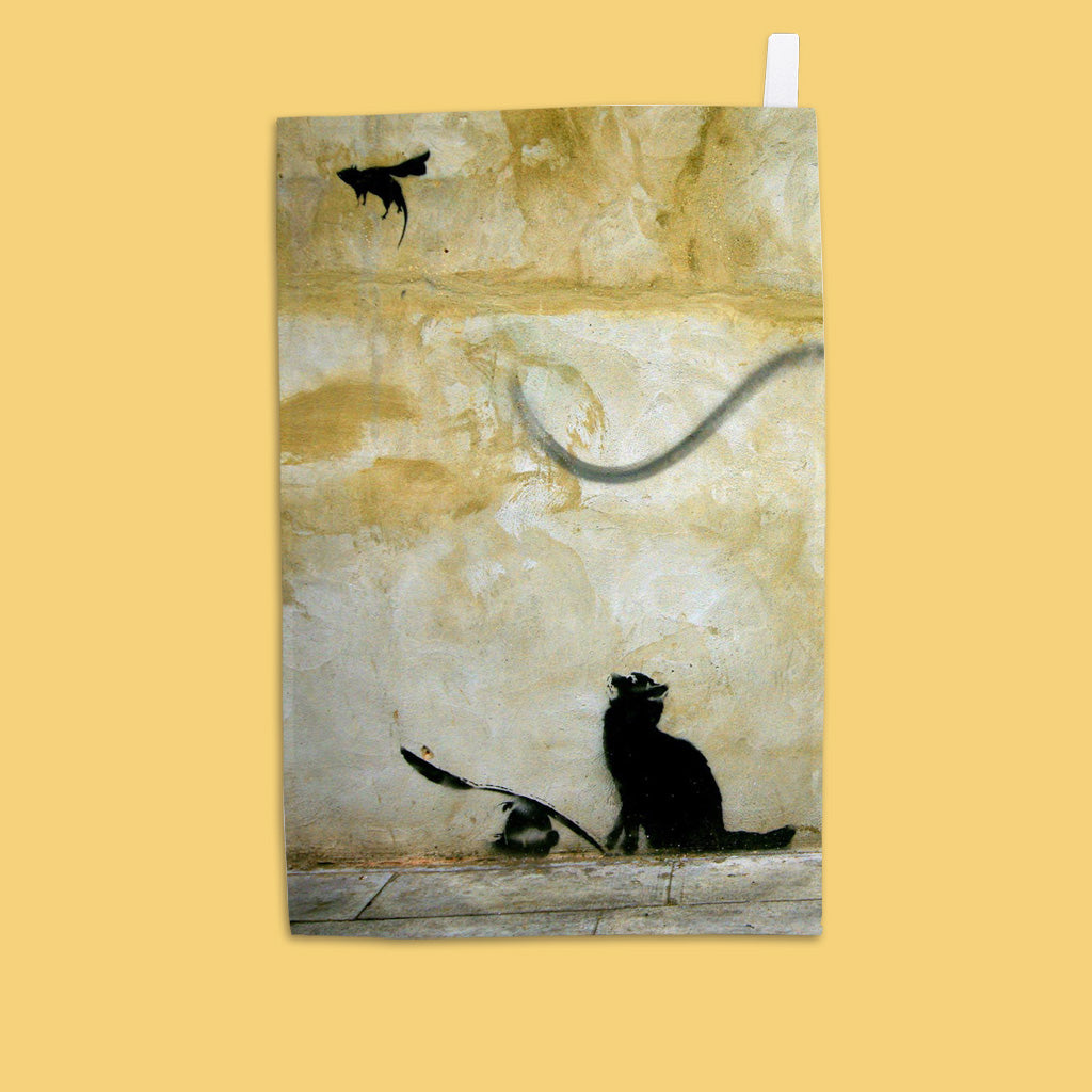 Graffiti art - Super rat Tea Towel