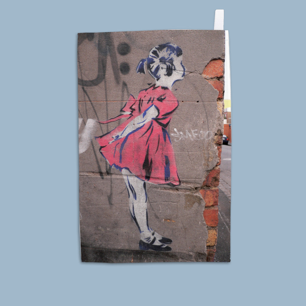 Graffiti art - little girl Tea Towel