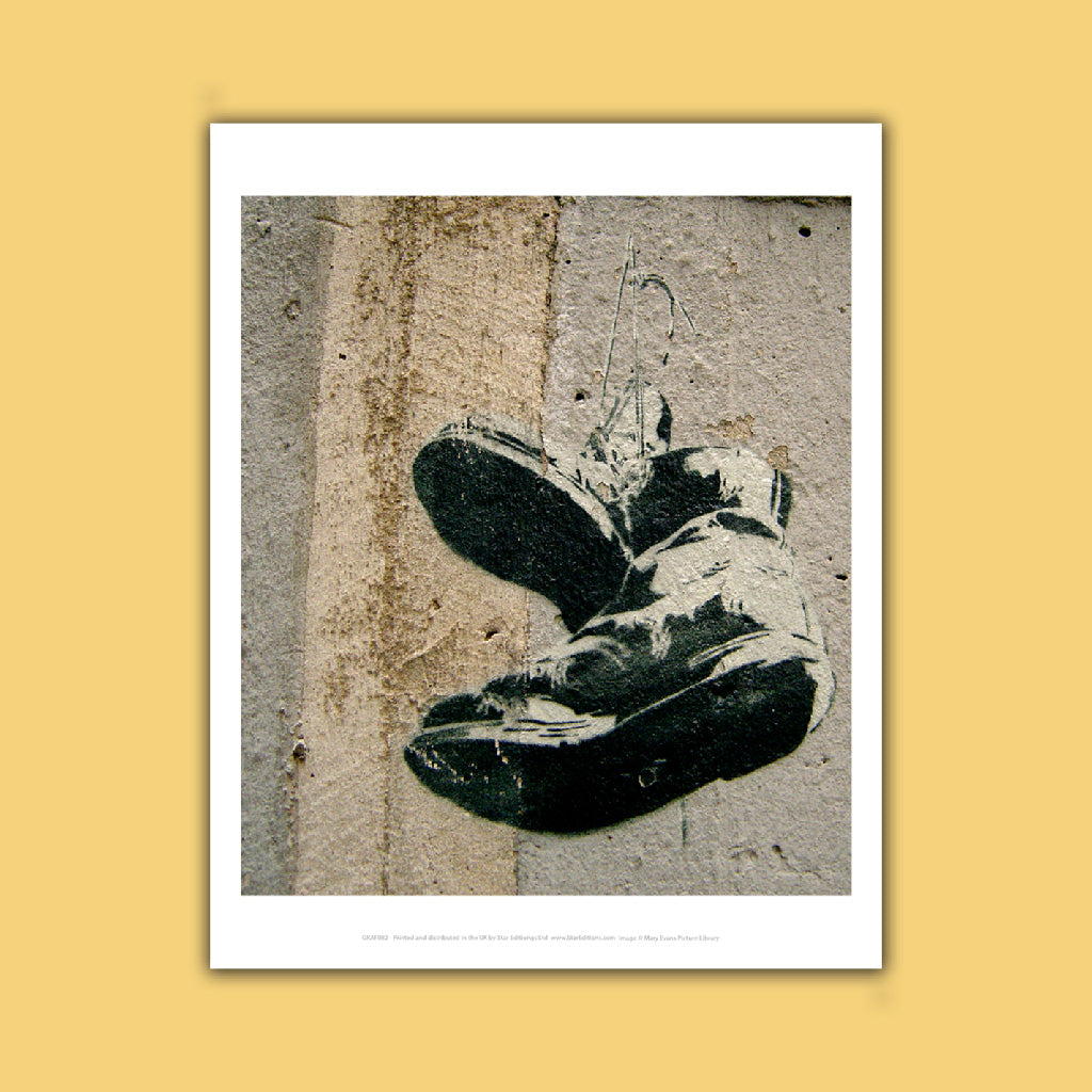 Graffiti Art - Hanging trainers Art Print