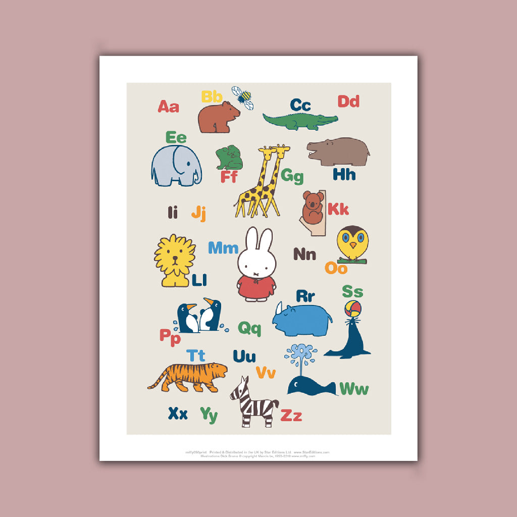Miffy - Alphabet with animals Art Print