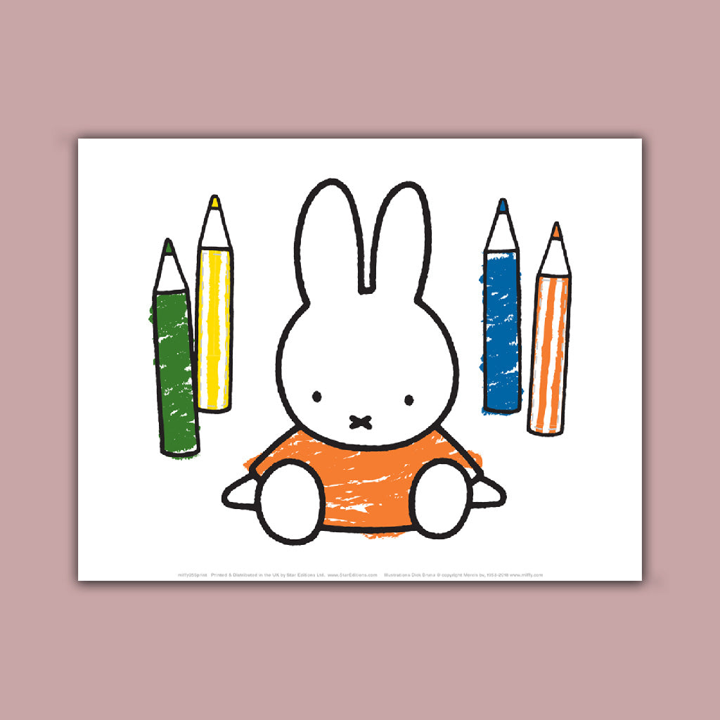 Colouring Miffy Art Print