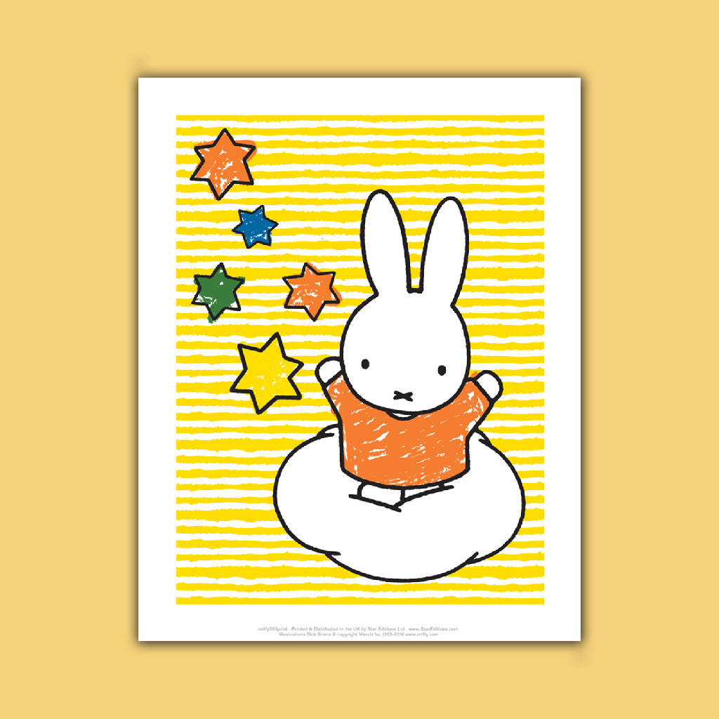 Miffy - On a cloud Art Print