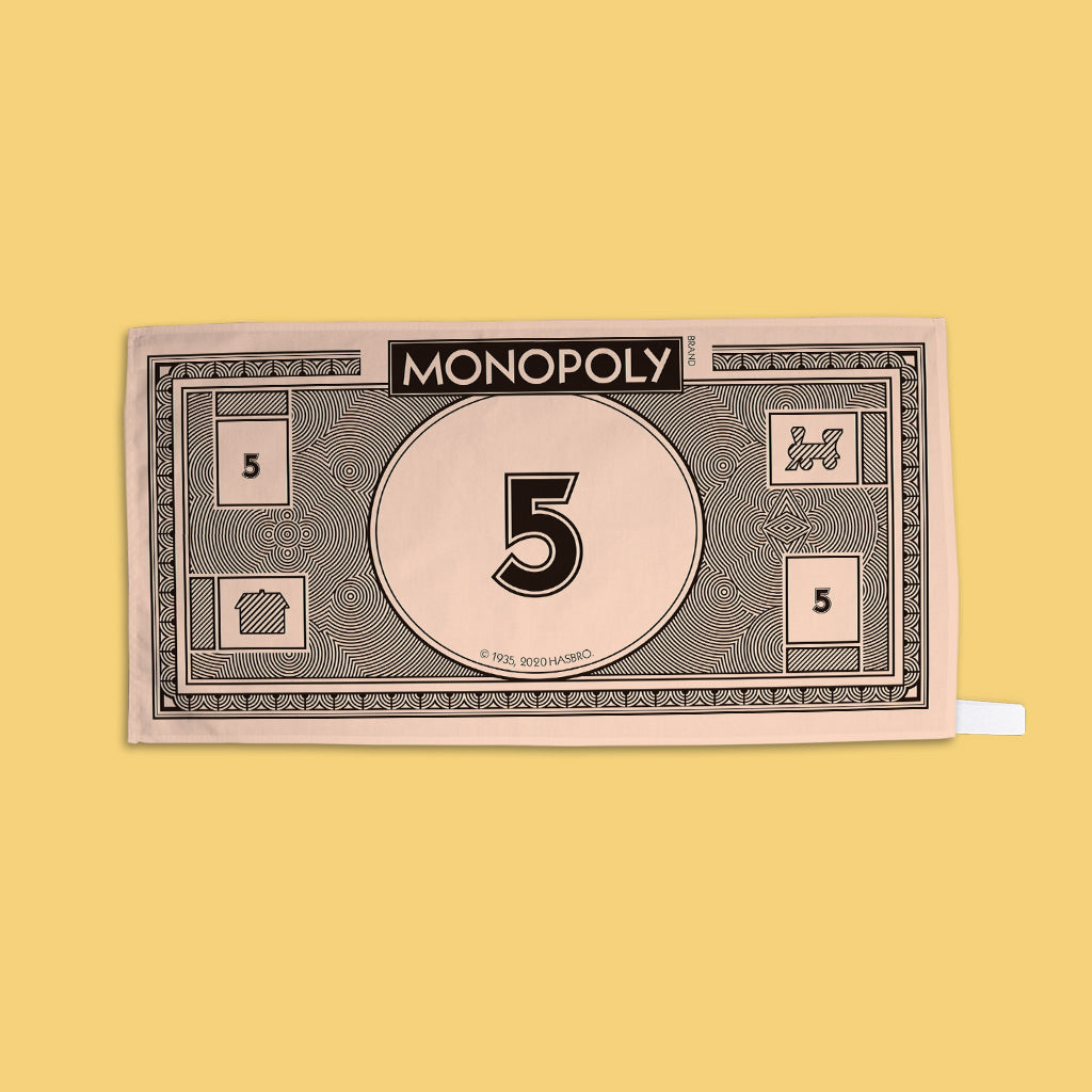 Classic Monopoly Money £5 Tea Towel