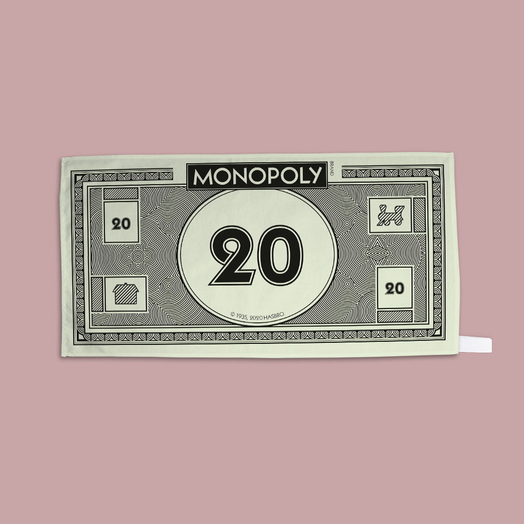 Classic Monopoly Money £20 Tea Towel