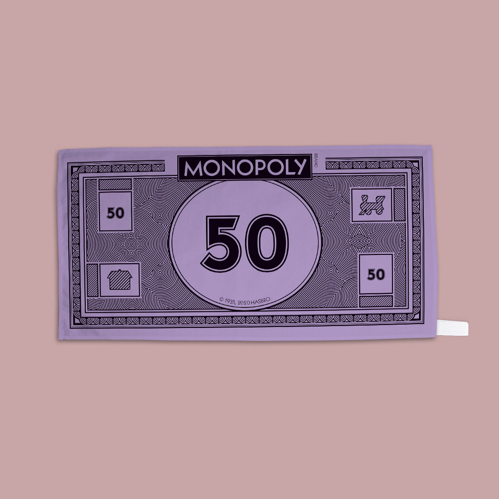 Classic Monopoly Money £50 Tea Towel