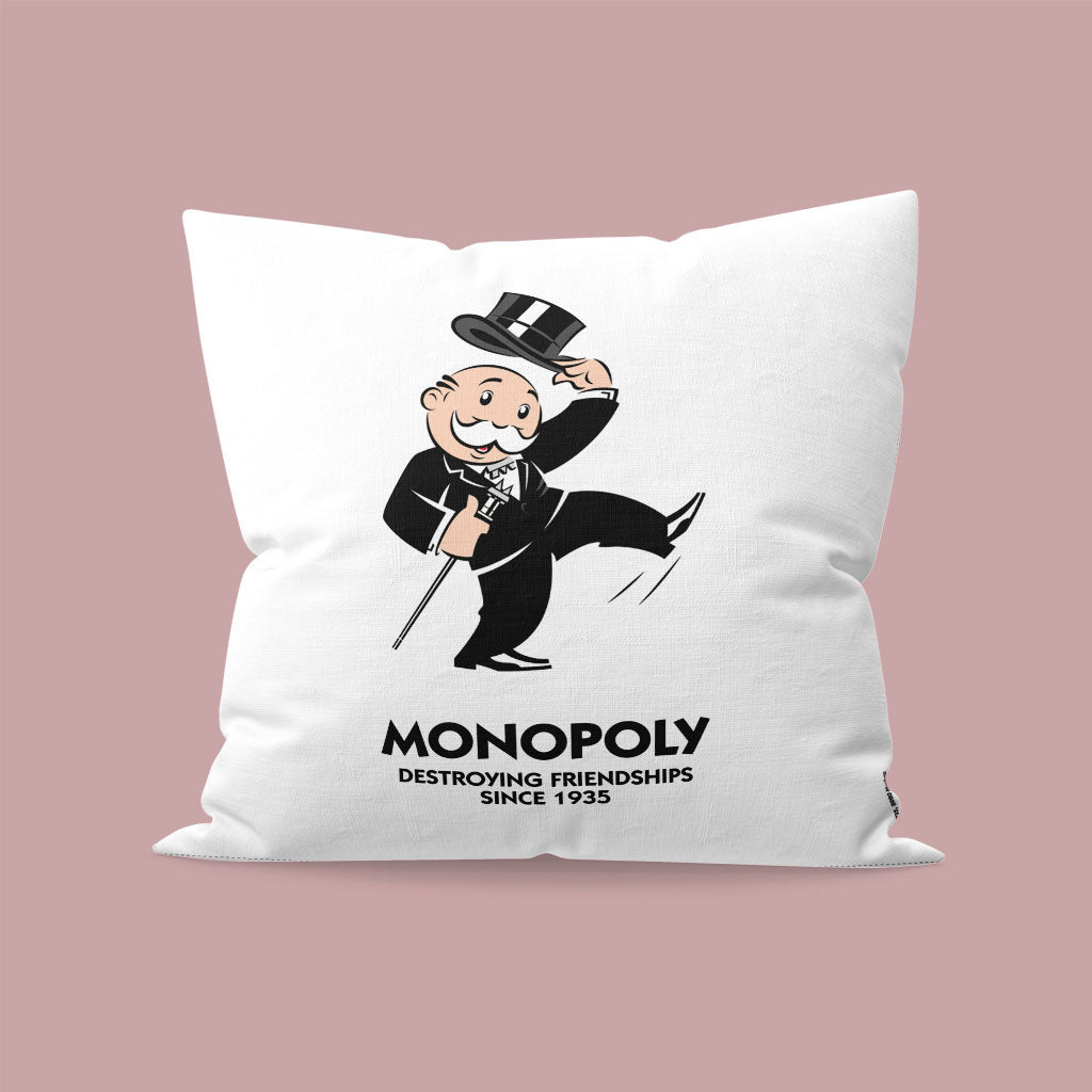 Monopoly Destroying Friendships Hat Kick Cushion