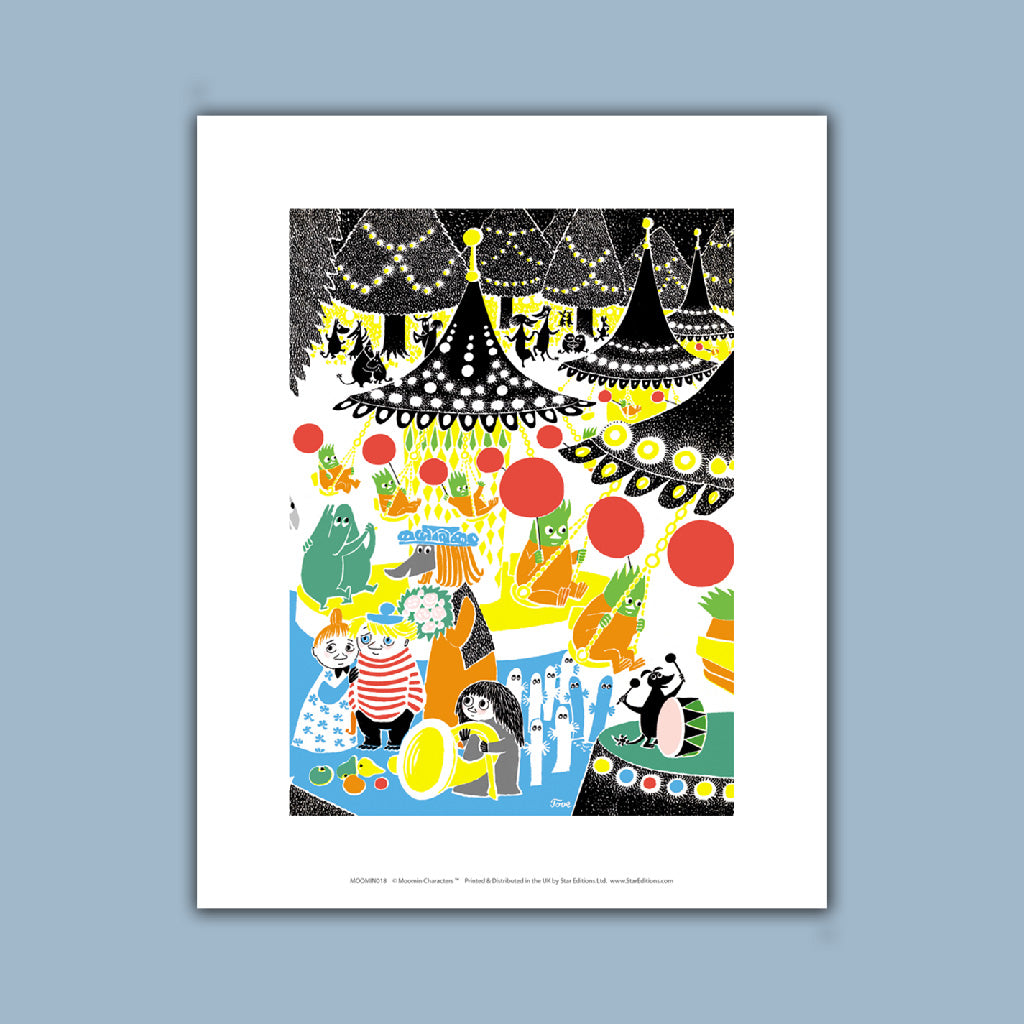 Moomin characters at circus Art Print