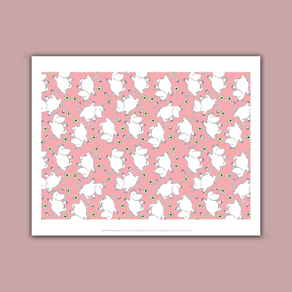 Moomins on repeat - Pink Art Print