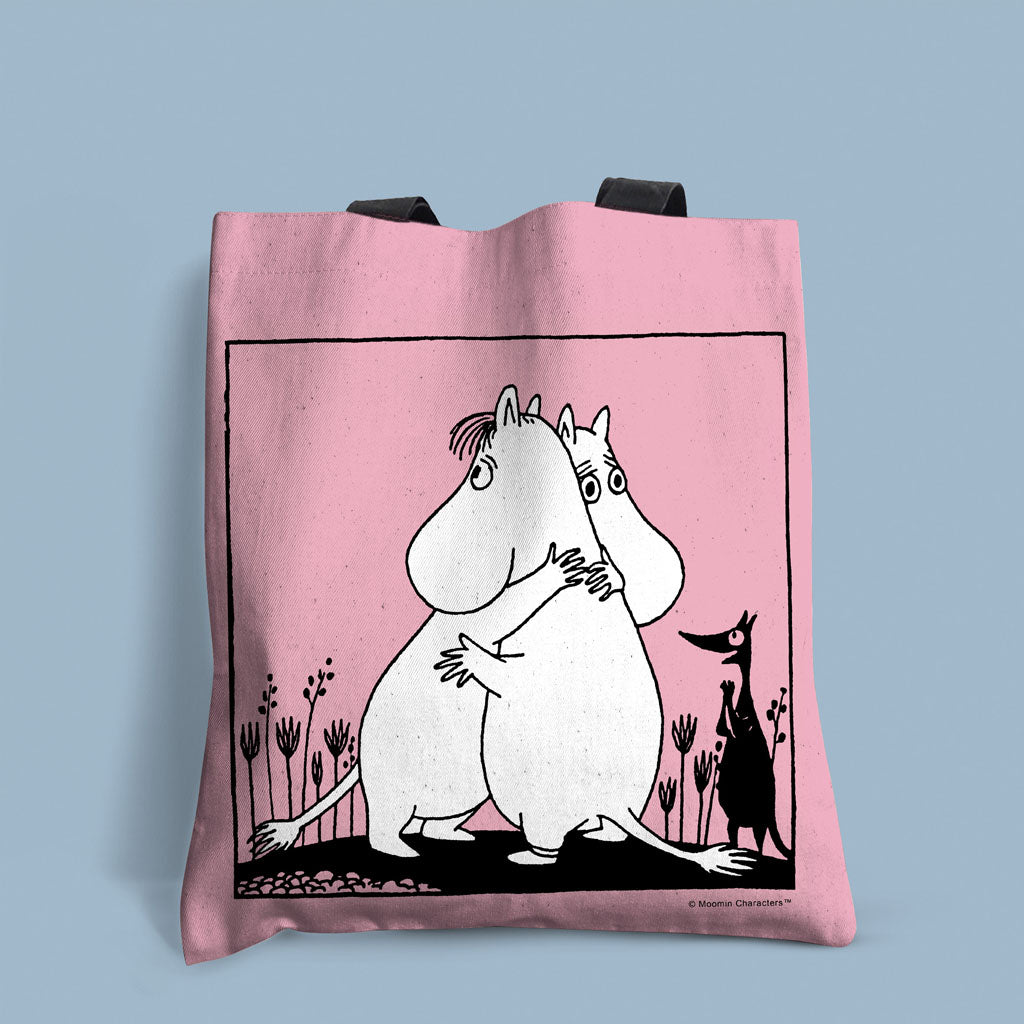 Moomin Hugging Edge-to-Edge Tote Bag
