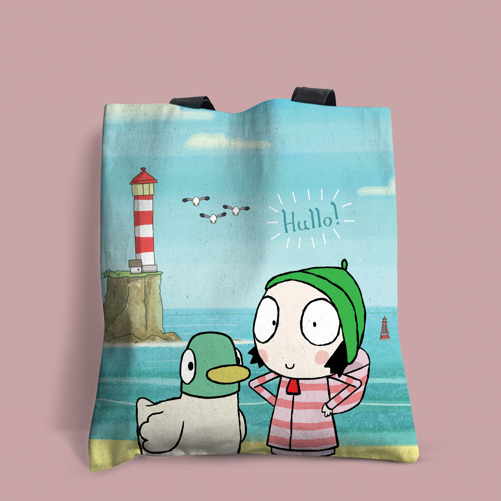 Hullo! Sarah & Duck Edge-to-Edge Tote Bag