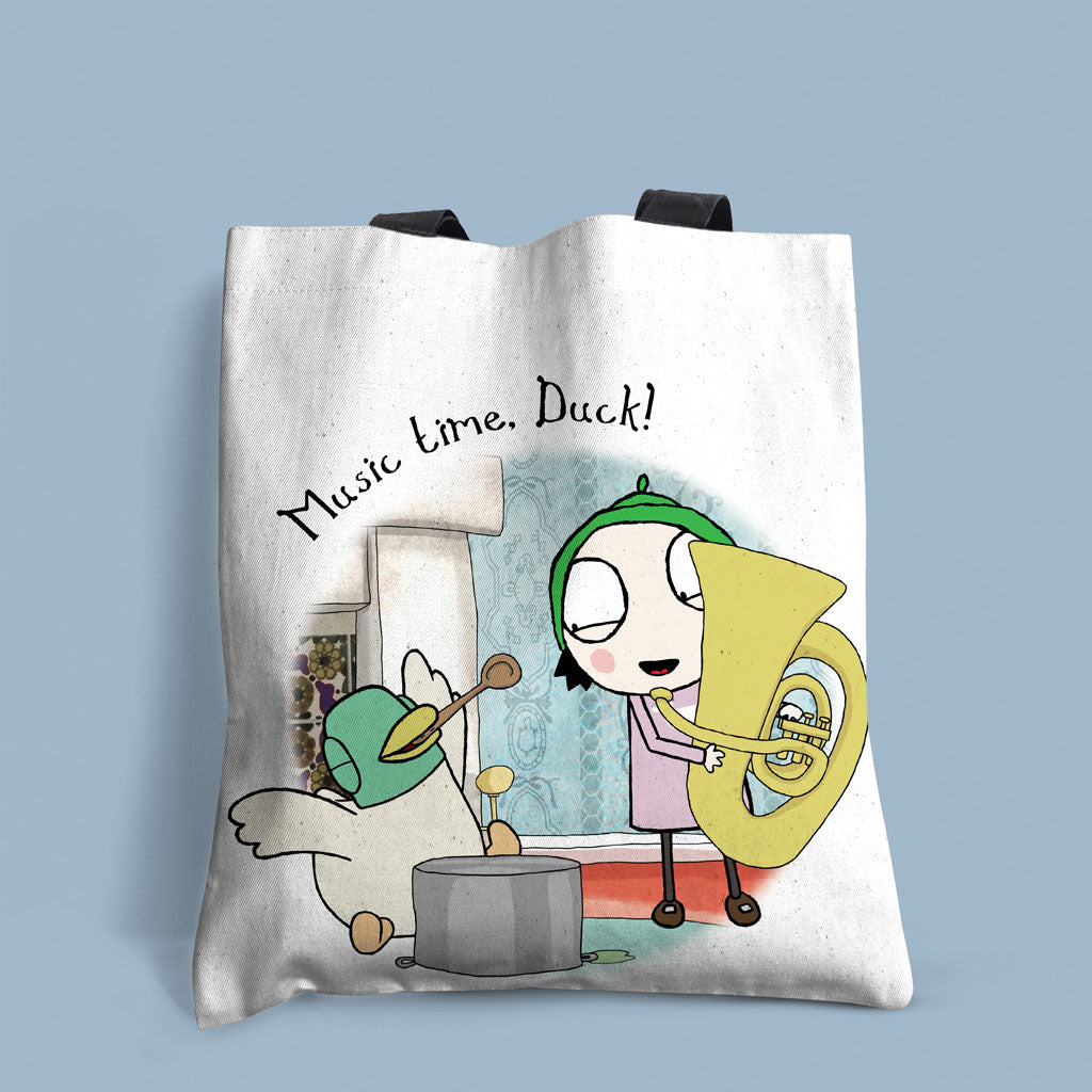 Sarah & Duck Music Time, Duck! Edge-to-Edge Tote Bag