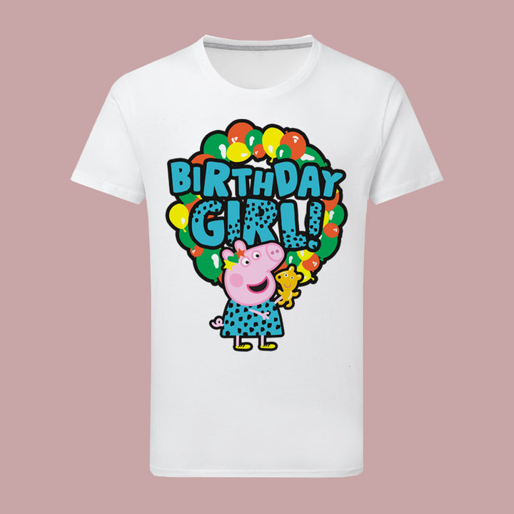 Peppa Pig Birthday Girl Balloons T-Shirt