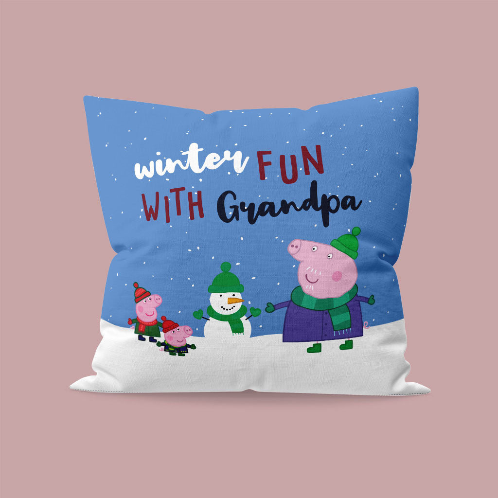 Winter Fun with Grandpa Cushion