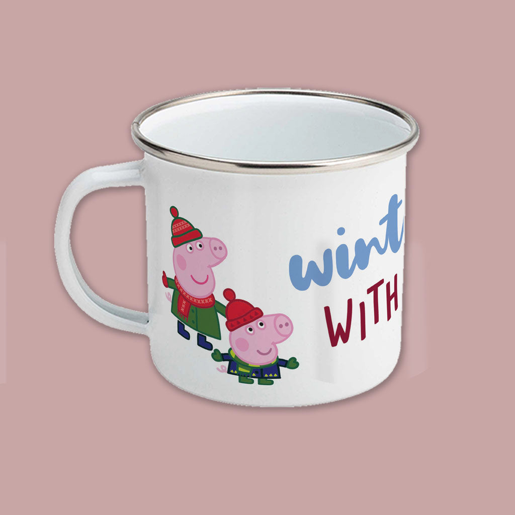 Winter Fun with Grandpa Enamel Mug