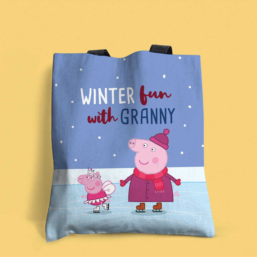 Winter Fun with Granny Edge-to-Edge Tote Bag