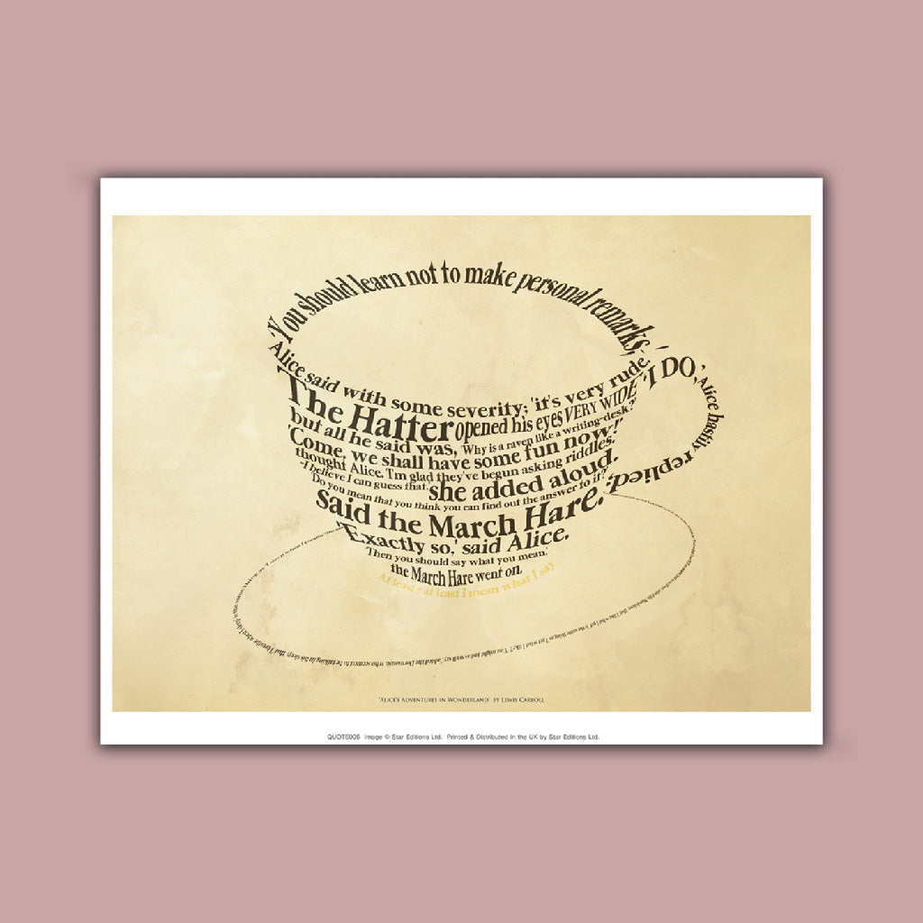 Lewis Carroll Quote - Alice in Wonderland Art Print