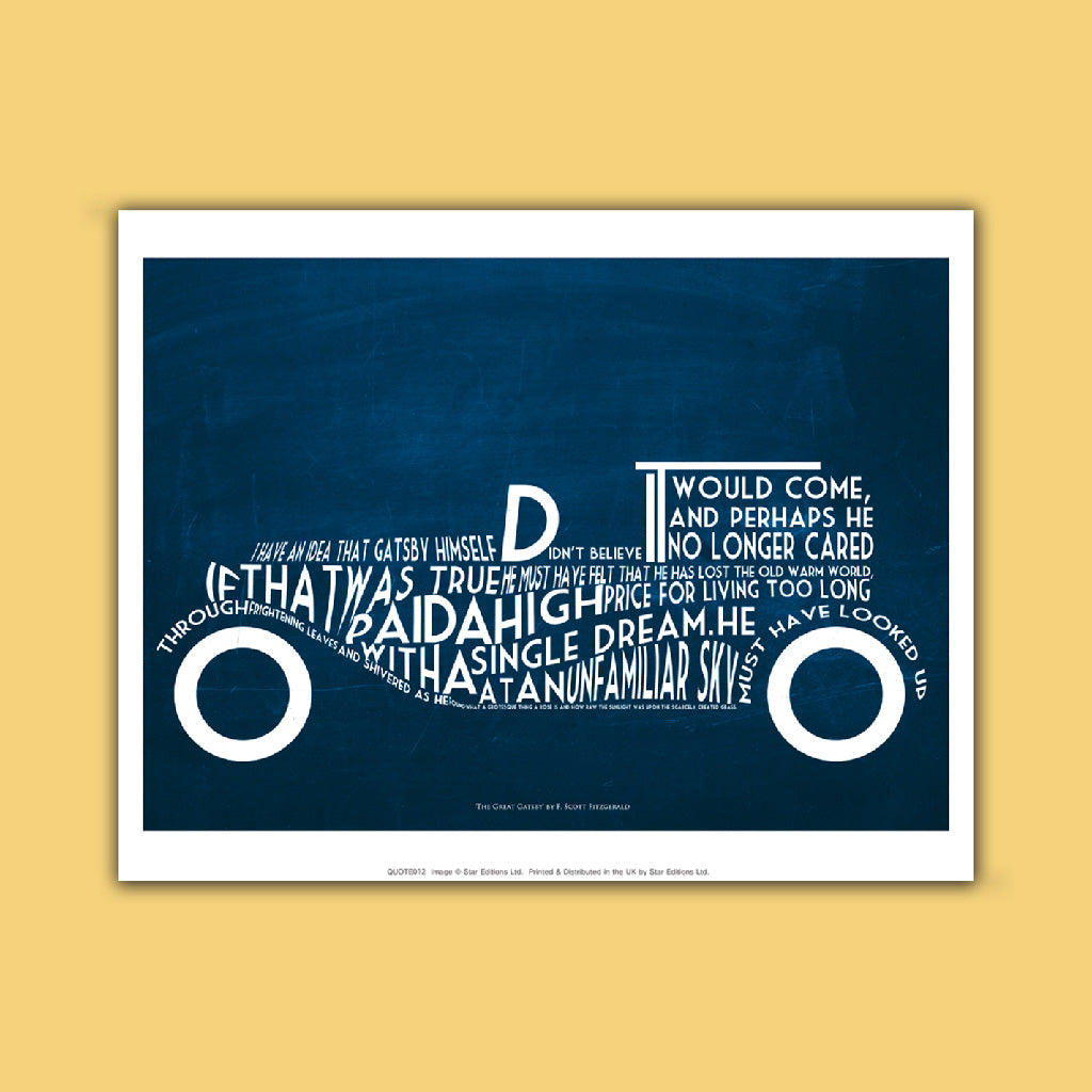 F. Scott Fitzgerald Quote - The Great Gatsby 2 Art Print