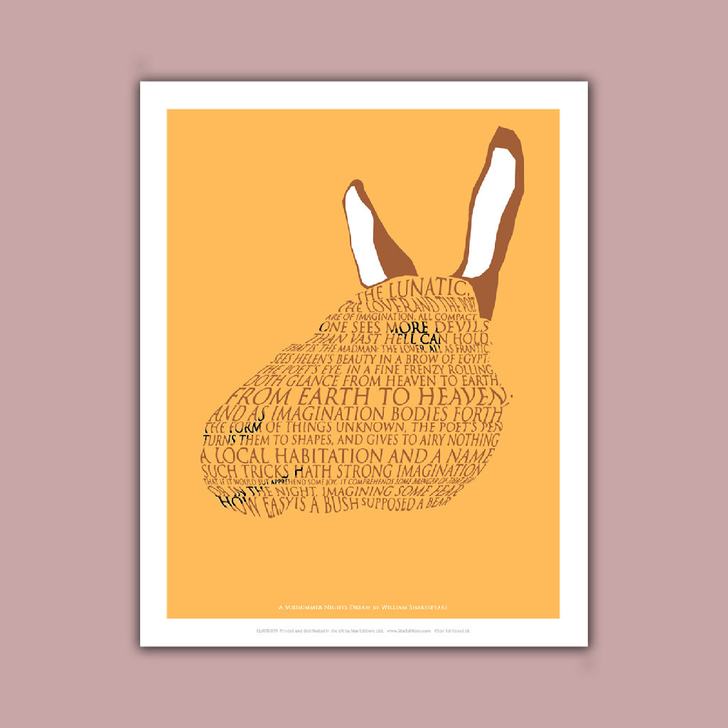 William Shakespeare Quote - Midsummer nights dream Art Print