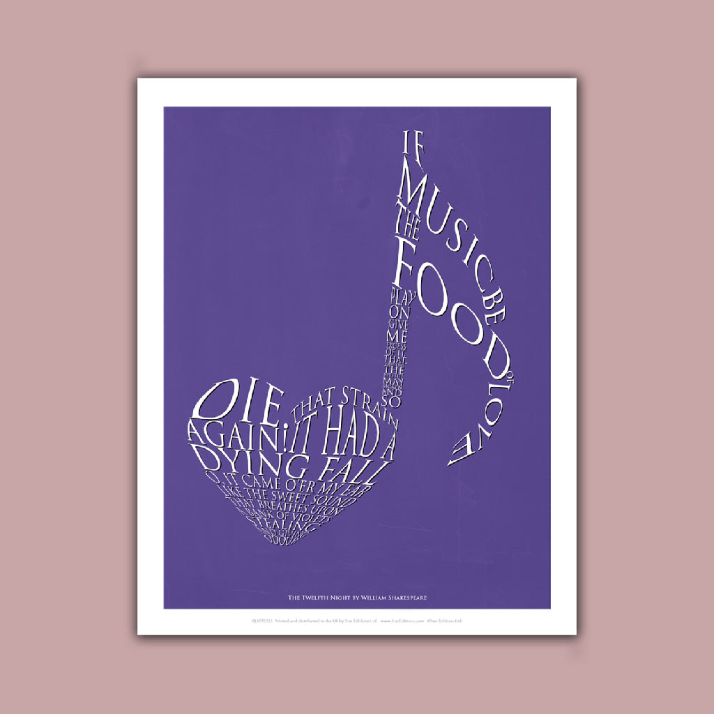 Willam Shakespeare quote - Twelth Night Art Print