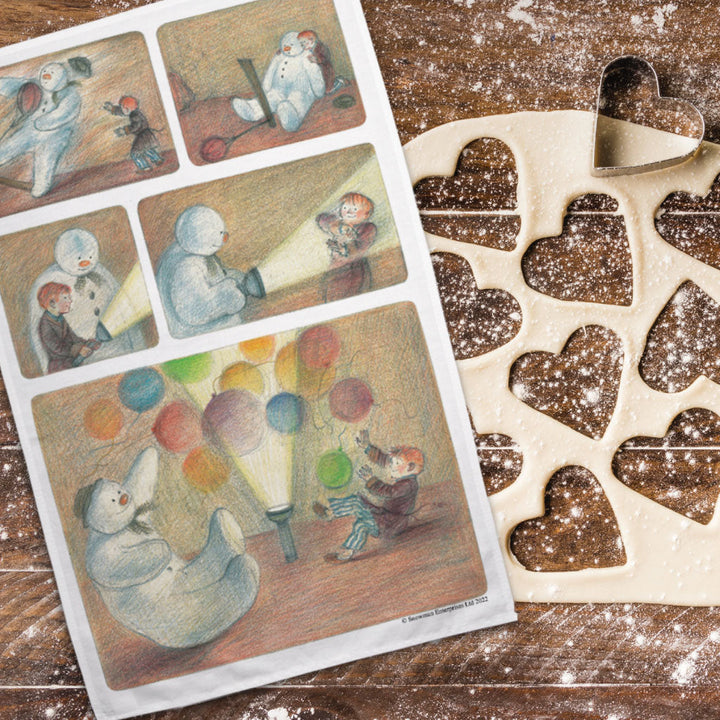 The Snowman Movie Flash Light Scenes Tea Towel