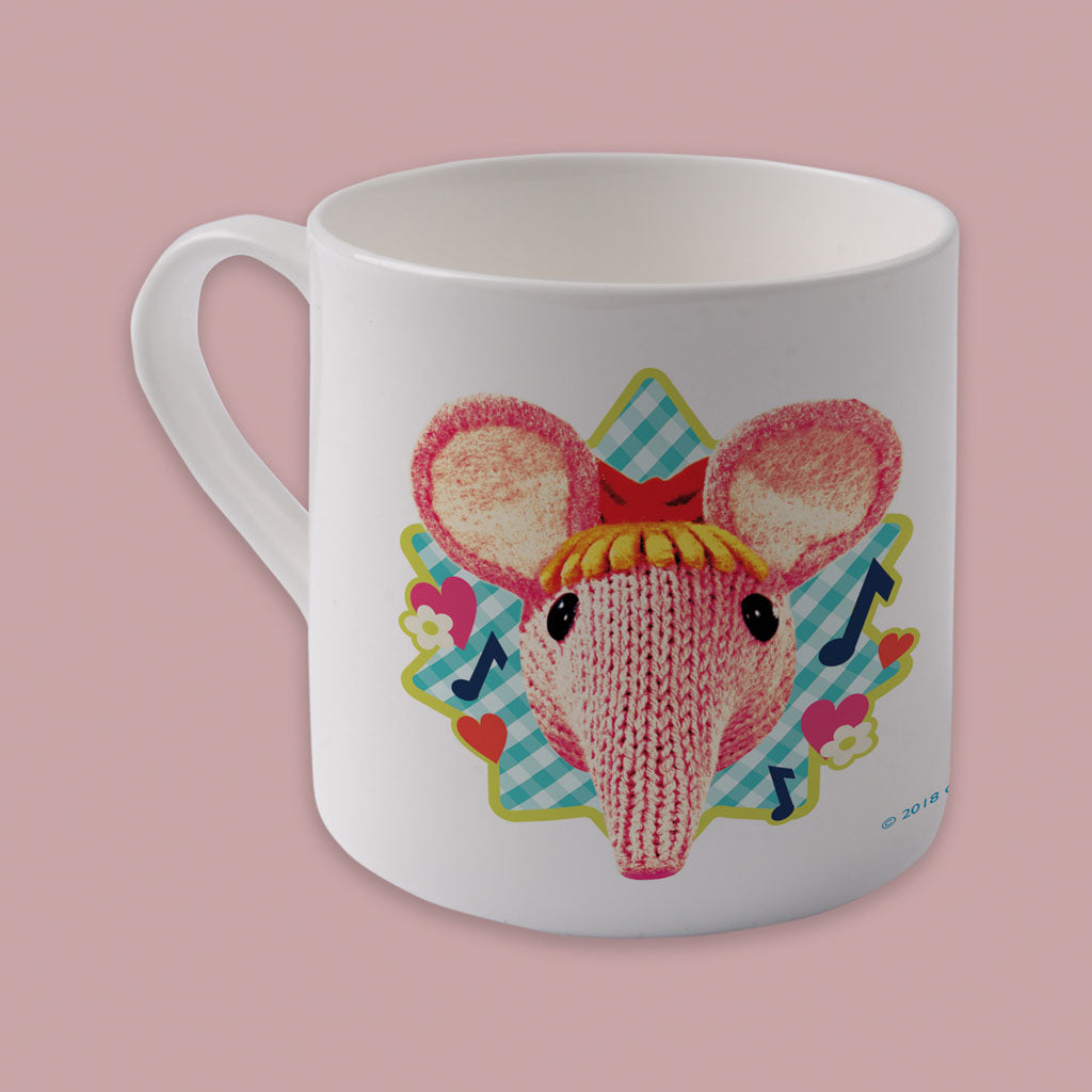 Blue Hearts and Flowers Clangers Bone China Mug