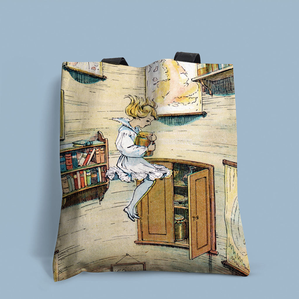 Alice in Wonderland Falling Down The Rabbit Hole Edge-to-Edge Tote Bag